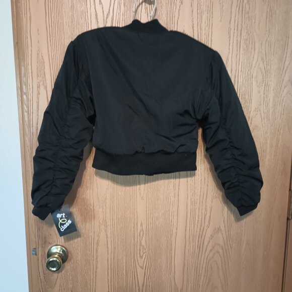 NEW Girls' Bomber Jacket - art class™ Black Medium - Picture 5 of 6